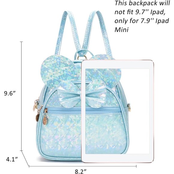 Bowknot Polka Dot Mini Backpack And Convertible Shoulder Bag Purse for Women - Picture 2 of 7